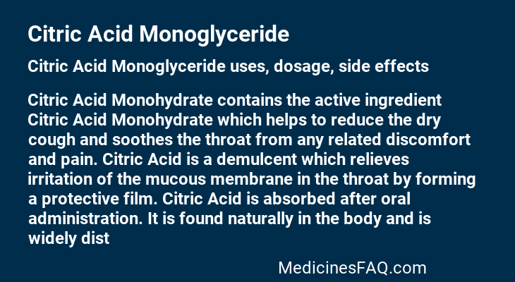 Citric Acid Monoglyceride
