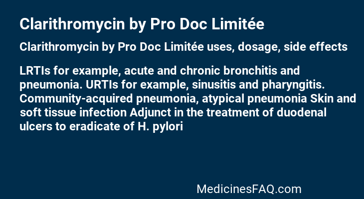 Clarithromycin by Pro Doc Limitée