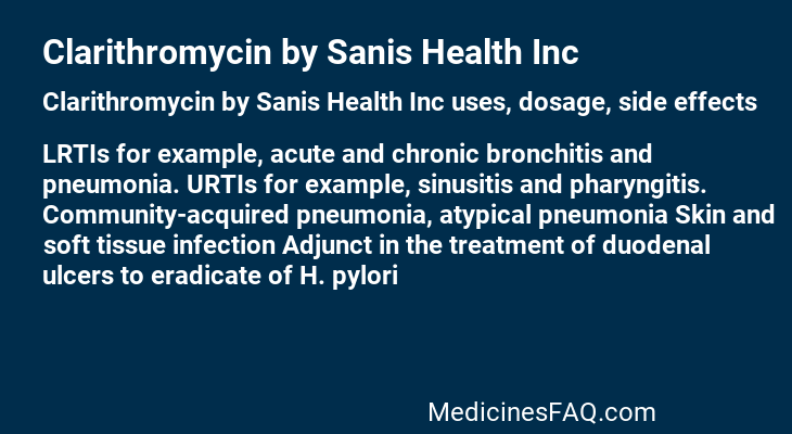 Clarithromycin by Sanis Health Inc
