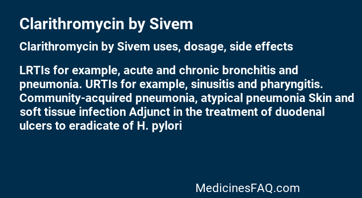 Clarithromycin by Sivem