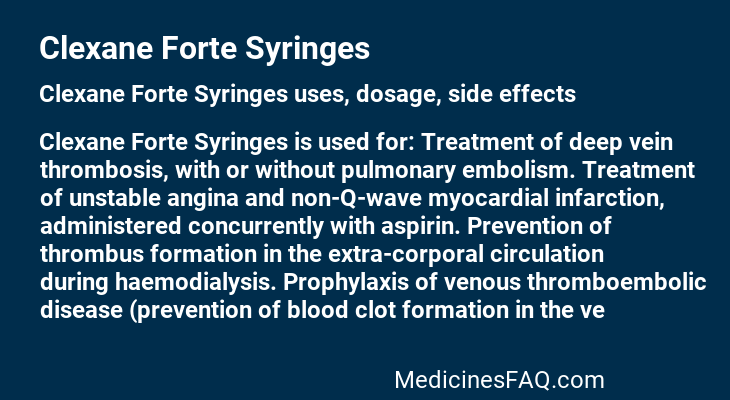 Clexane Forte Syringes