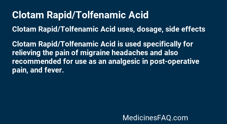 Clotam Rapid/Tolfenamic Acid
