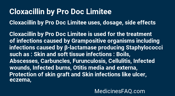 Cloxacillin by Pro Doc Limitee