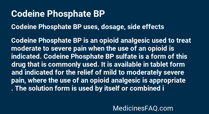 Codeine Phosphate BP