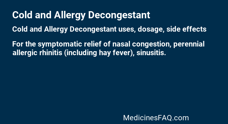 Cold and Allergy Decongestant