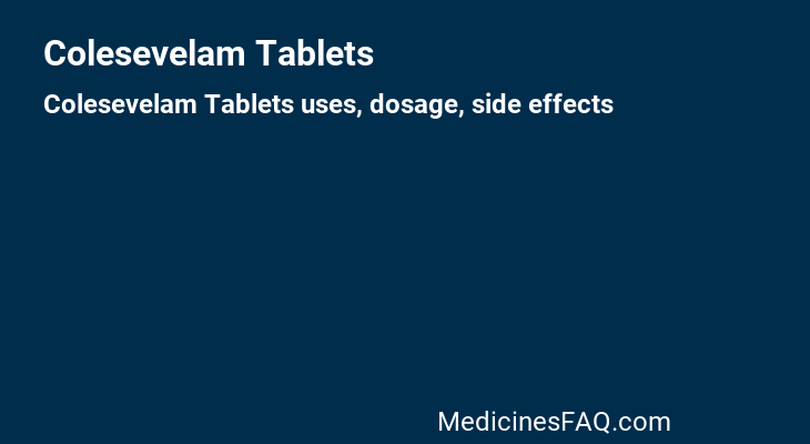 Colesevelam Tablets