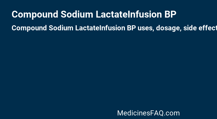 Compound Sodium LactateInfusion BP