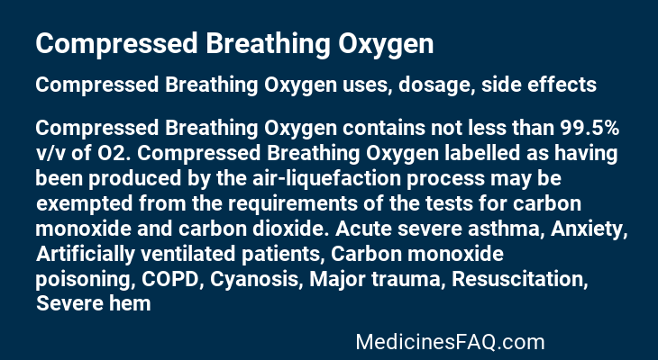 Compressed Breathing Oxygen