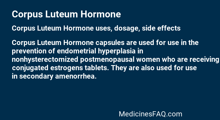 Corpus Luteum Hormone