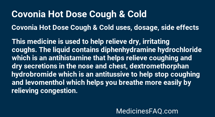 Covonia Hot Dose Cough & Cold