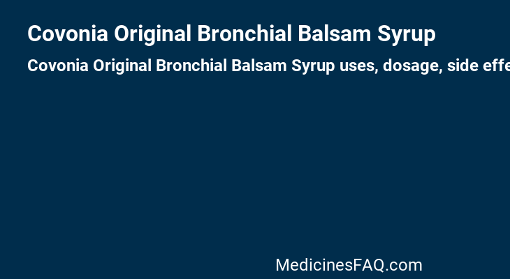 Covonia Original Bronchial Balsam Syrup