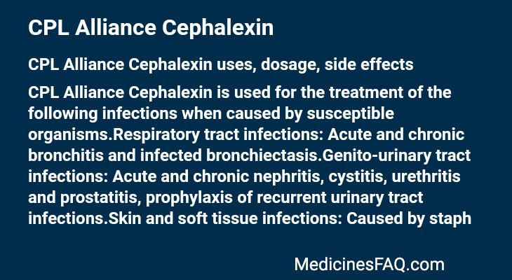 CPL Alliance Cephalexin