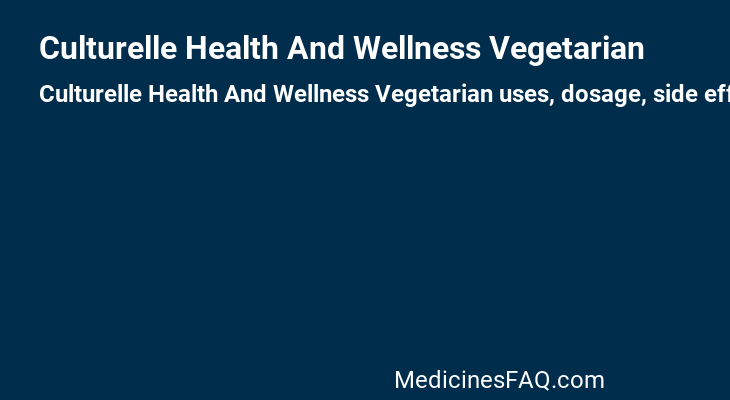Culturelle Health And Wellness Vegetarian