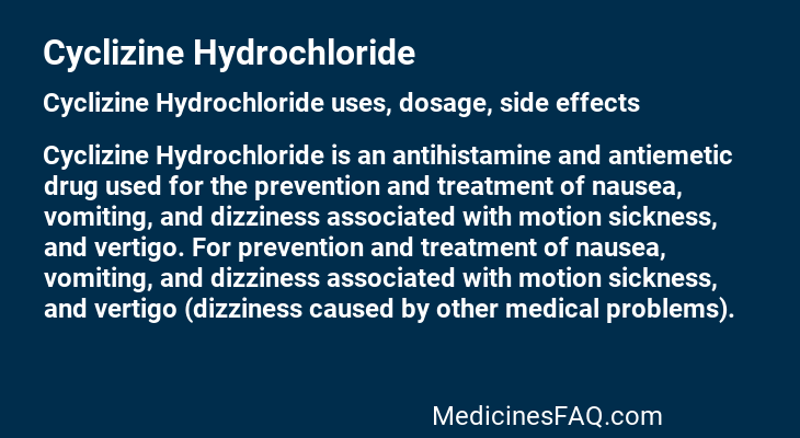Cyclizine Hydrochloride