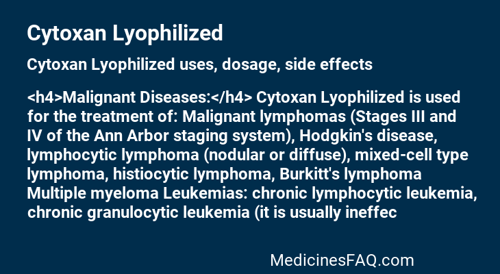 Cytoxan Lyophilized