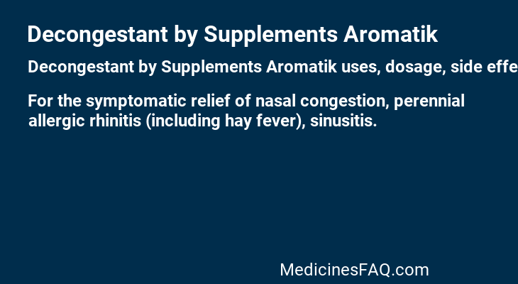 Decongestant by Supplements Aromatik