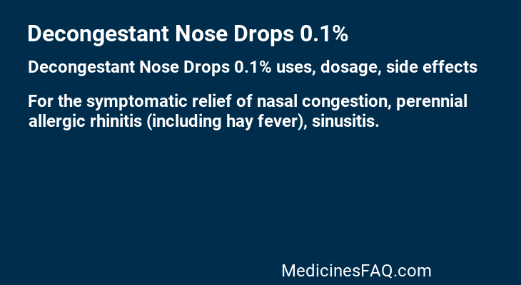 Decongestant Nose Drops 0.1%