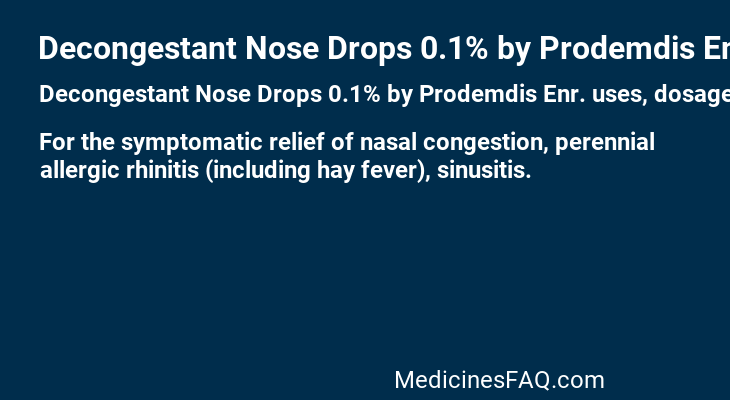 Decongestant Nose Drops 0.1% by Prodemdis Enr.