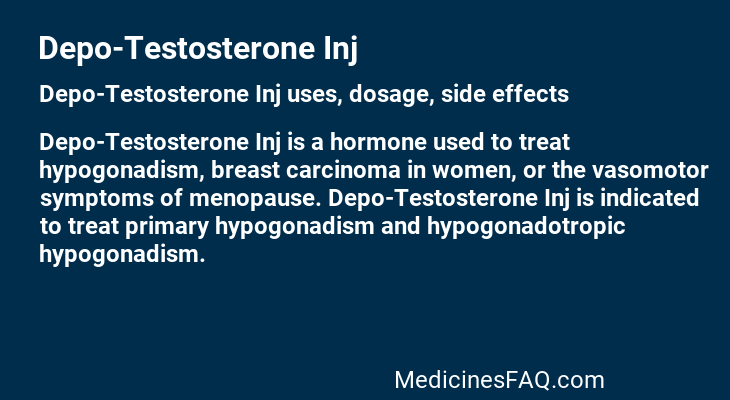 Depo-Testosterone Inj
