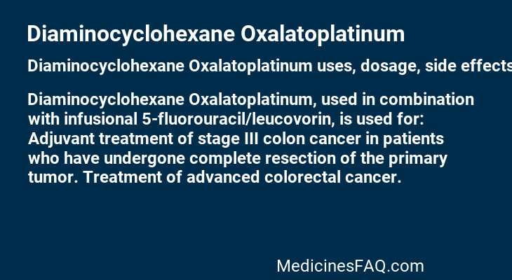 Diaminocyclohexane Oxalatoplatinum