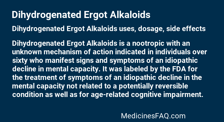 Dihydrogenated Ergot Alkaloids