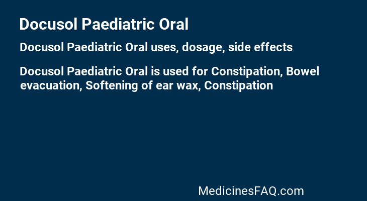 Docusol Paediatric Oral