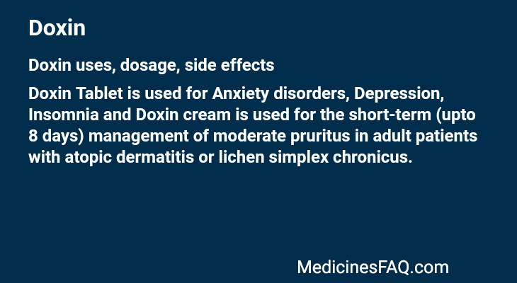 Doxin: Uses, Dosage, Side Effects, Food Interaction & FAQ