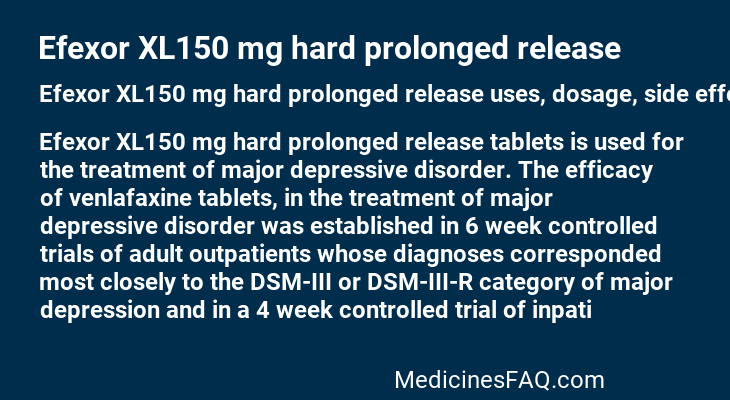 Efexor XL150 mg hard prolonged release