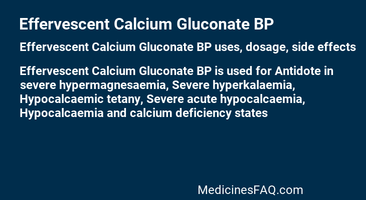 Effervescent Calcium Gluconate BP