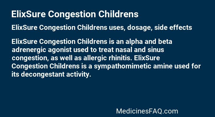 ElixSure Congestion Childrens
