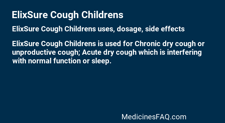 ElixSure Cough Childrens