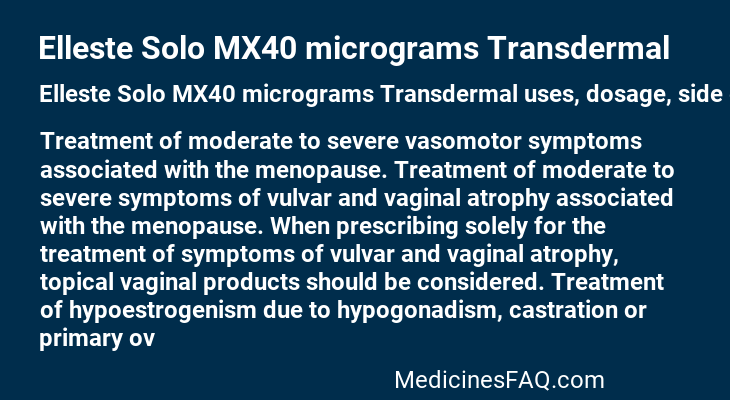 Elleste Solo MX40 micrograms Transdermal