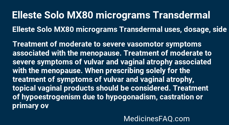 Elleste Solo MX80 micrograms Transdermal