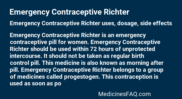 Emergency Contraceptive Richter