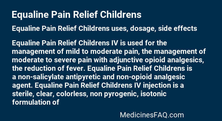 Equaline Pain Relief Childrens