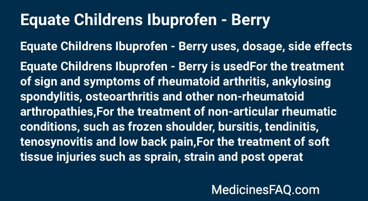 Equate Childrens Ibuprofen - Berry