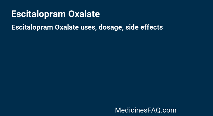 Escitalopram Oxalate