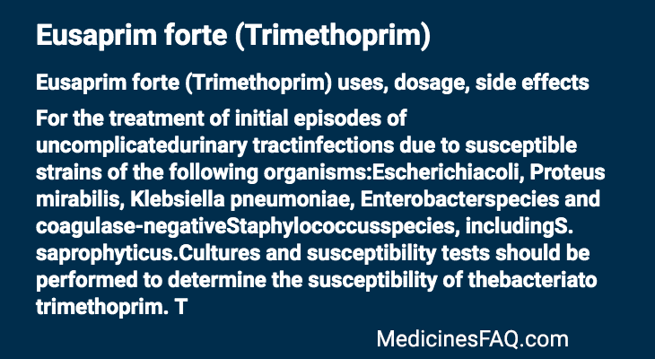 Eusaprim forte (Trimethoprim)