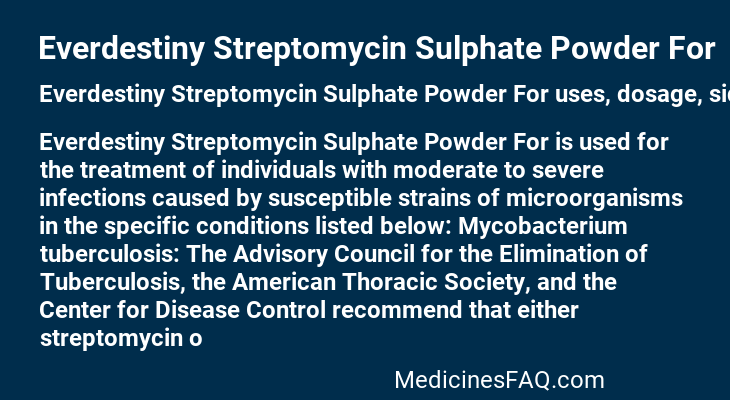 Everdestiny Streptomycin Sulphate Powder For