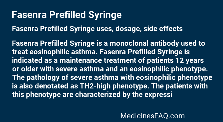 Fasenra Prefilled Syringe