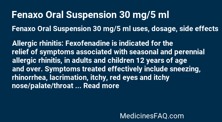 Fenaxo Oral Suspension 30 mg/5 ml
