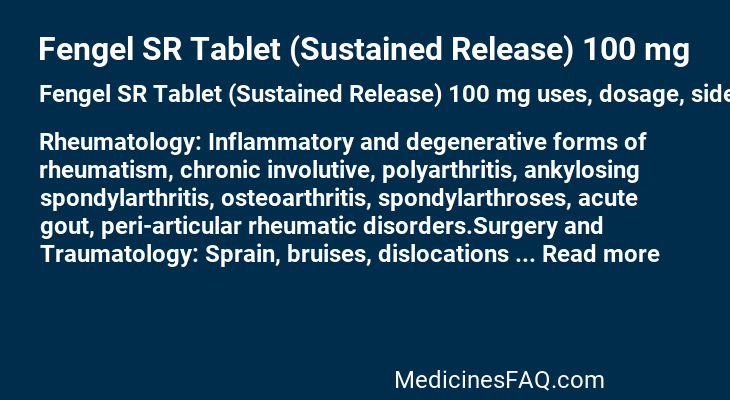 Fengel SR Tablet (Sustained Release) 100 mg