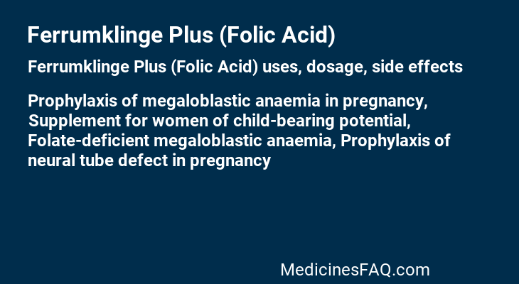 Ferrumklinge Plus (Folic Acid)