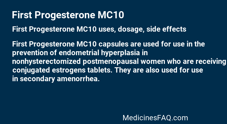 First Progesterone MC10