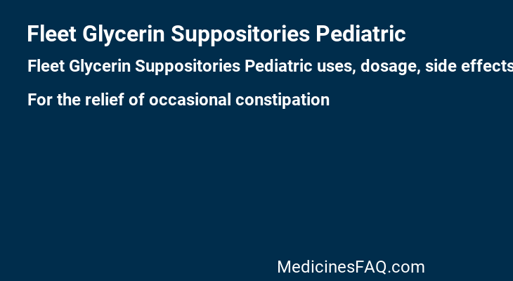 Fleet Glycerin Suppositories Pediatric