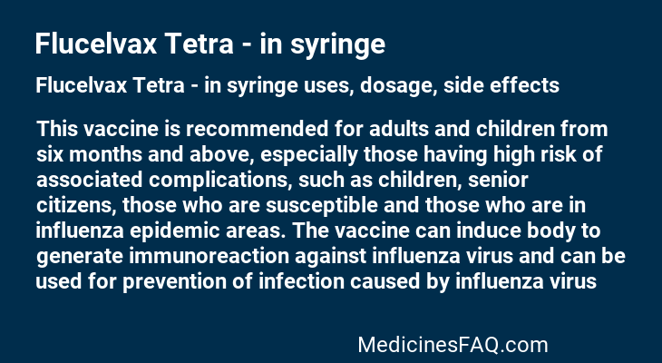 Flucelvax Tetra - in syringe