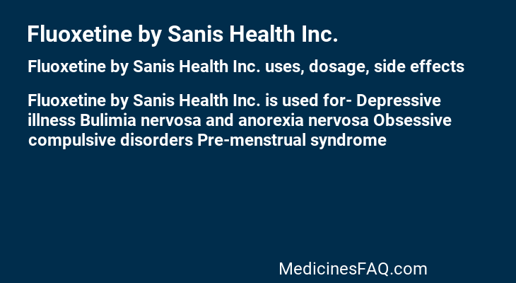 Fluoxetine by Sanis Health Inc.