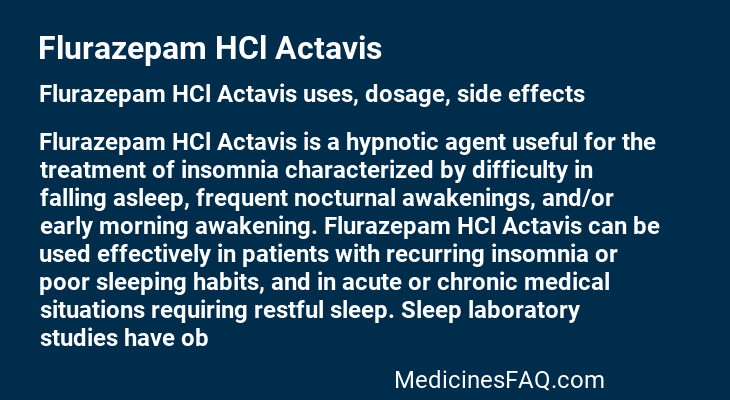 Flurazepam HCl Actavis