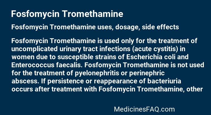 Fosfomycin Tromethamine