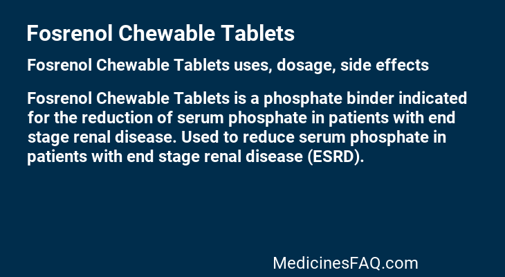 Fosrenol Chewable Tablets